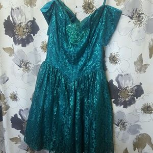 Vintage Jessica McClintock Emerald Dress